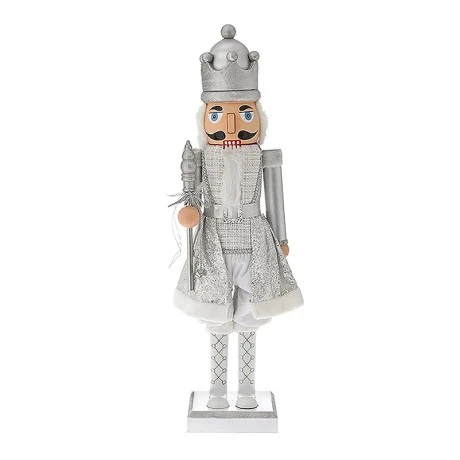 SILVER NUTCRACKER HOLDING A SCEPTER 110CM