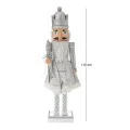 SILVER NUTCRACKER HOLDING A SCEPTER 110CM