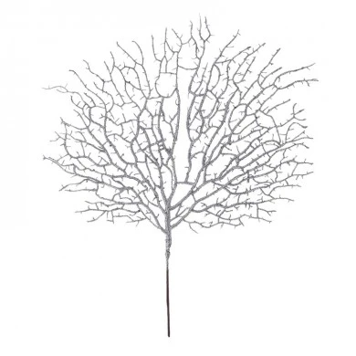 XMAS SILVER GLITTER BRANCH 53CM