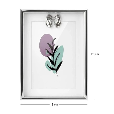 METAL PHOTO FRAME IN SILVER COLOR 23X18CM