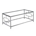 ΑΣΗΜΙ ΜΕΤΑΛΛΙΚΟ ΧΑΜΗΛΟ ΤΡΑΠΕΖΙ CLEAR SILVER 120Χ60Χ45ΕΚ