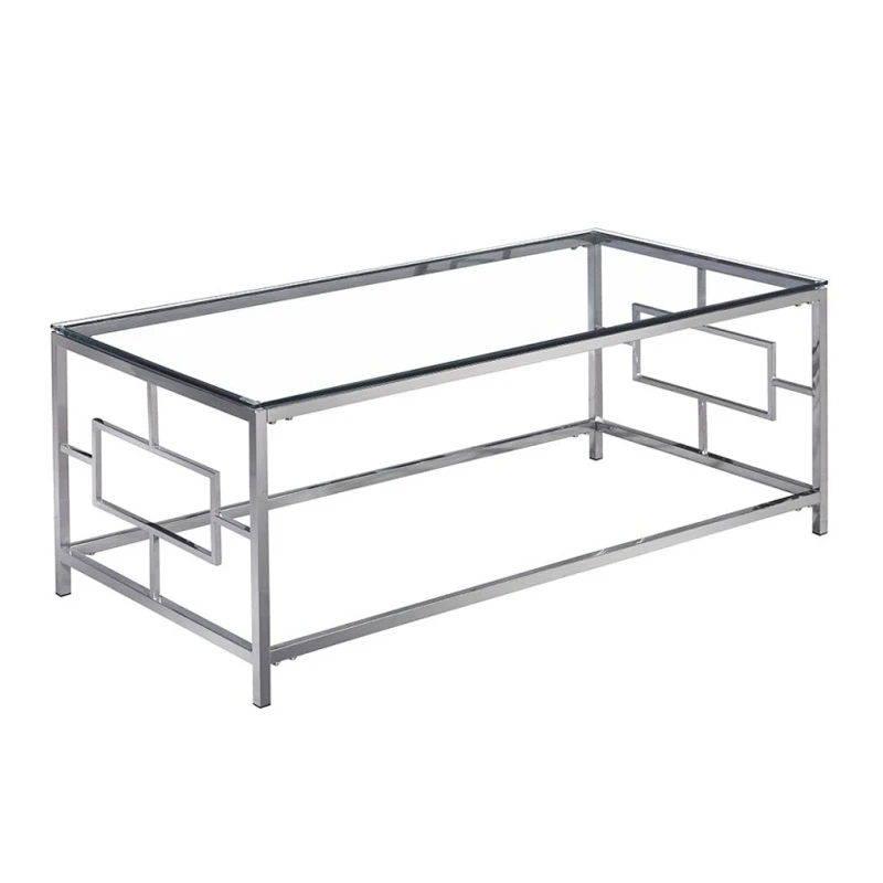 ΑΣΗΜΙ ΜΕΤΑΛΛΙΚΟ ΧΑΜΗΛΟ ΤΡΑΠΕΖΙ CLEAR SILVER 120Χ60Χ45ΕΚ