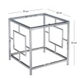 ΑΣΗΜΙ ΜΕΤΑΛΛΙΚΟ ΤΡΑΠΕΖΑΚΙ CLEAR SILVER 55Χ55Χ55 ΕΚ