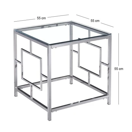 ΑΣΗΜΙ ΜΕΤΑΛΛΙΚΟ ΤΡΑΠΕΖΑΚΙ CLEAR SILVER 55Χ55Χ55 ΕΚ