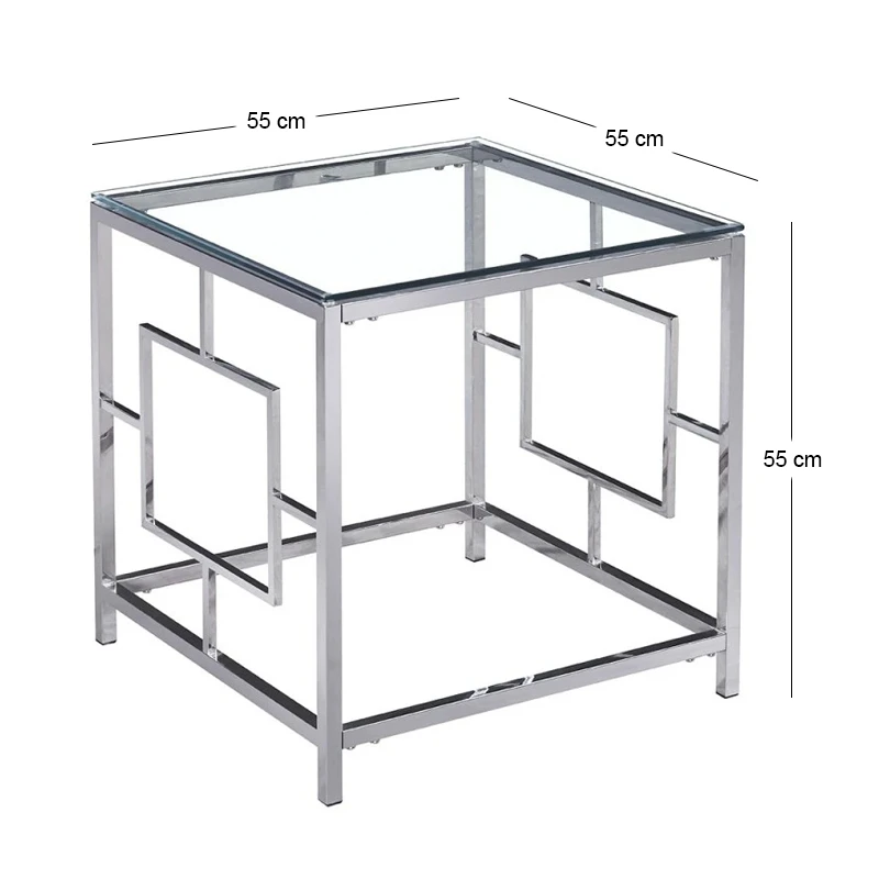 ΑΣΗΜΙ ΜΕΤΑΛΛΙΚΟ ΤΡΑΠΕΖΑΚΙ CLEAR SILVER 55Χ55Χ55 ΕΚ