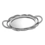 DECO SILVER RESIN ROUND TRAY WITH MIRROR 48,5Χ27,8CM