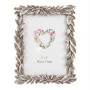 SILVER RESIN TRAY WITH EMBOSSED LEAVES 13X18CM