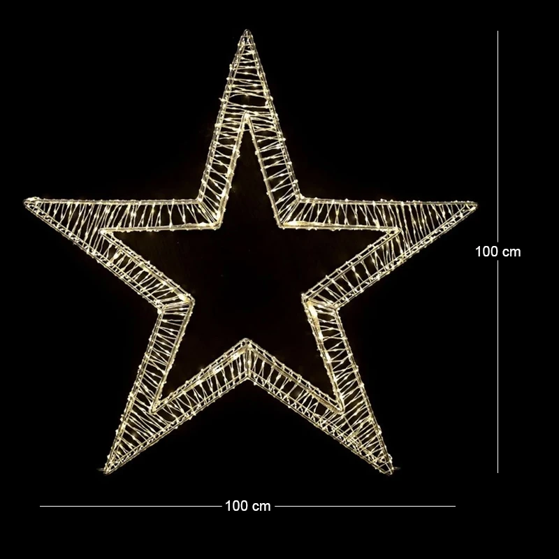 STANDING STAR 100X15X100 CM WITH 1600 WARM WHITE LED LIGHTS IP44