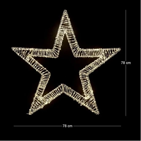 STANDING STAR 78X12X78 CM WITH 1200 WARM WHITE LED LIGHTS IP44