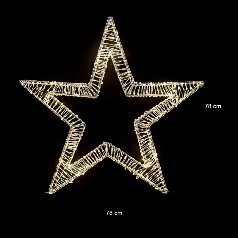 STANDING STAR 78X12X78 CM WITH 1200 WARM WHITE LED LIGHTS IP44