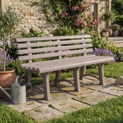 Παγκάκι κήπου Atena πολυπροπυλενίου χρώμα tortora 150x73x51εκ.