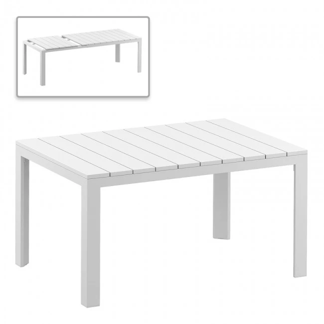 ATLANTIC WHITE 100X140/210Χ76εκ. ΕΠΕΚΤ.ΤΡΑΠΕΖΙ ΠΟΛ/ΝΙΟΥ