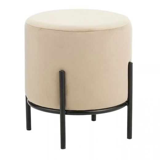 BELLA/R ΣΚΑΜΠΟ BEIGE VELVET ΥΦΑΣΜΑ Φ.35Χ38εκ.