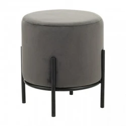 BELLA/R ΣΚΑΜΠΟ GREY VELVET ΥΦΑΣΜΑ Φ.35Χ38εκ.