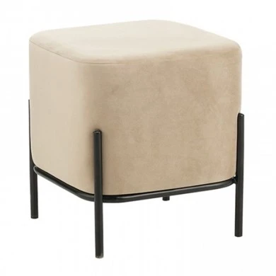 BELLA/S ΣΚΑΜΠΟ BEIGE VELVET ΥΦΑΣΜΑ 36X36Χ38εκ.