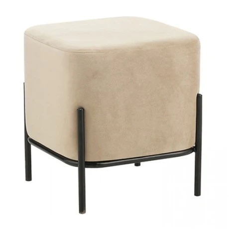 BELLA/S ΣΚΑΜΠΟ BEIGE VELVET ΥΦΑΣΜΑ 36X36Χ38εκ.