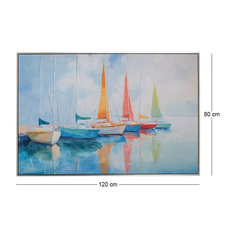 BOATS ΠΙΝΑΚΑΣ ΤΥΠΩΜΕΝΟΣ ΣΕ ΚΑΜΒΑ ΜΕ ΜΑΥΡΗ ΑΣΗΜΙ ΚΟΡΝΙΖΑ 120Χ80ΕΚ