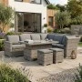 BOOZER Set Alu (5pcs) Wicker Grey/Cushions Anthracite