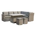 BOOZER Set Alu (5pcs) Wicker Grey/Cushions Anthracite