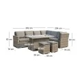 BOOZER Set Alu (5pcs) Wicker Grey/Cushions Anthracite