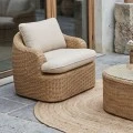 CHICAGO Set (4pcs) Alu/Wicker Natural (Cushions Beige)