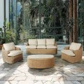 CHICAGO Set (4pcs) Alu/Wicker Natural (Cushions Beige)