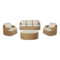 CHICAGO Set (4pcs) Alu/Wicker Natural (Cushions Beige)