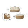 CHICAGO Set (4pcs) Alu/Wicker Natural (Cushions Beige)