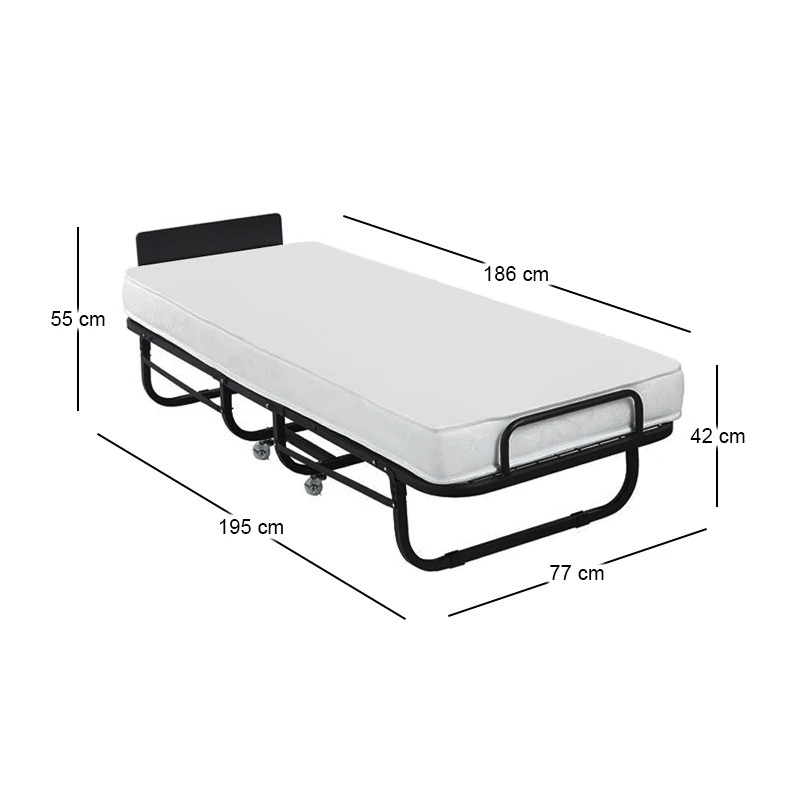 COLMAN Folding Bed 76x195x43cm/Mattress 12cm