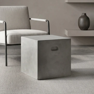 Concrete Cubic Σκαμπώ 37X37Cm Cement Grey