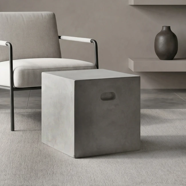 CONCRETE Cubic Stool 37x37cm Cement Grey