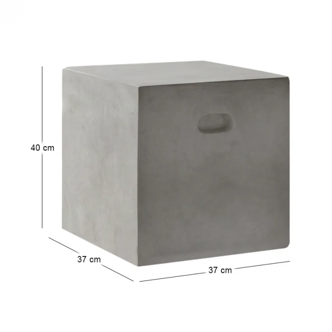 CONCRETE Cubic Stool 37x37cm Cement Grey