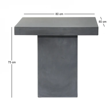 Concrete Cubic Τραπέζι 80X80Cm Cement Grey
