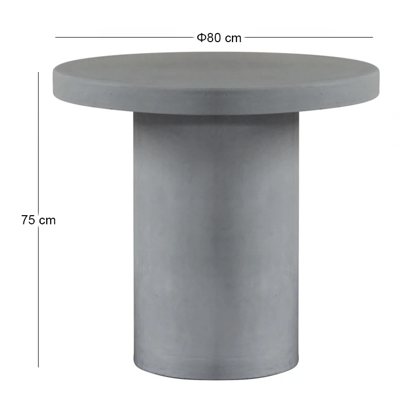 Concrete Cylinder Τραπέζι D.80Cm Cement Grey
