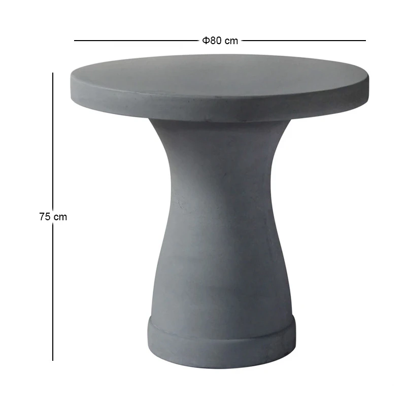 Concrete Τραπέζι D.80Cm Cement Grey