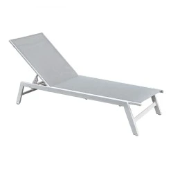 CORTE K/D Lounger Metal White/Textilene Light Grey