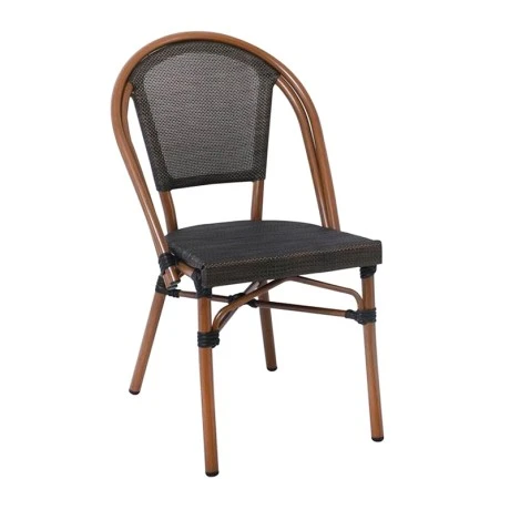 COSTA Chair Alu Walnut/Textilene mixed Black