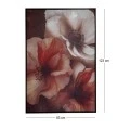 CREAM FLOWERS ΠΙΝΑΚΑΣ 83Χ123ΕΚ ME WENGE ΚΟΡΝΙΖΑ ΣΕ ΤΥΠΩΜΕΝΟ ΚΑΜΒΑ