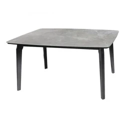 DALIN Table 130x80cm Black Wood/Sintered Stone Grey Marble
