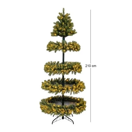 CHRISTMAS TREE   PRE LIT 4 LAYER    210CM  WITH 510 WARM WHITE STEADY LED LIGHTS