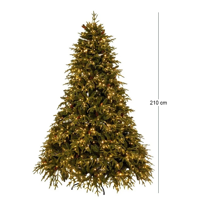 CHRISTMAS TREE   PRE LIT FRANKLIN FIR   210CM WITH 1500 WARM WHITE LED AND MULTICLOLOR