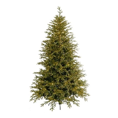 CHRISTMAS TREE PRE-LIT HIGHLANDS 180CM WITH 2000 LED COPPER WIRE WHITE LIGHTS 8 FUNCTIONS PE+PVC