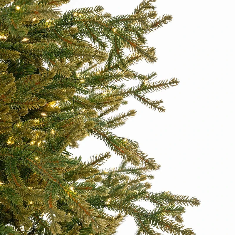 CHRISTMAS TREE PRE-LIT HIGHLANDS 210CM WITH 2400 LED COPPER WARM WHITE LIGHTS 8 FUNCTIONS PE+PVC