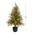 CHRISTMAS TREE PRE-LIT WITH POT 120CM WITH 100 LED WARM WHITE STEADY LIGHTS