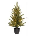 CHRISTMAS TREE PRE-LIT WITH POT 90CM WITH 50 LED WARM WHITE STEADY LIGHTS