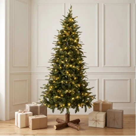 CHRISTMAS TREE PRE-LIT NOBLE FIR 180CM WITH 250 WARM WHITE LED AND MULTICLOLOR
