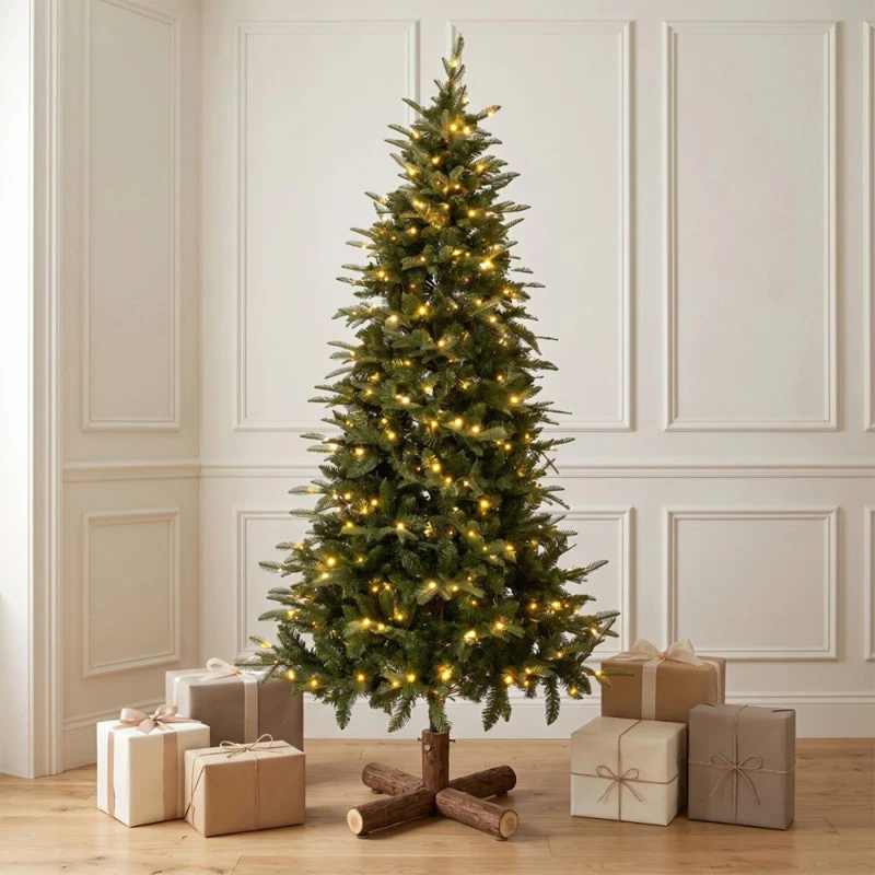 CHRISTMAS TREE PRE-LIT NOBLE FIR 180CM WITH 250 WARM WHITE LED AND MULTICLOLOR