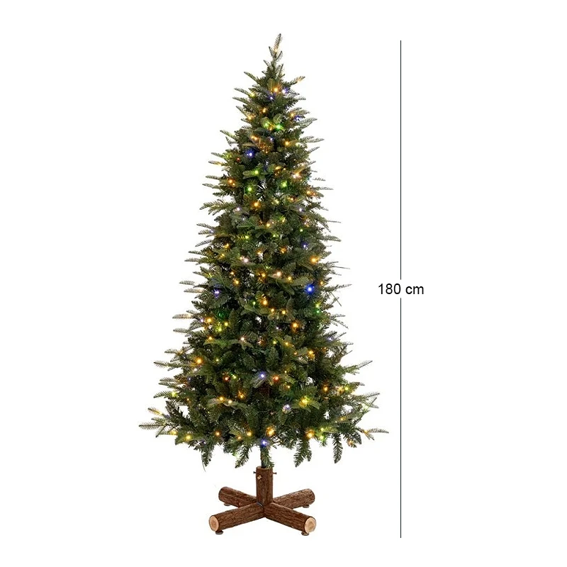CHRISTMAS TREE PRE-LIT NOBLE FIR 180CM WITH 250 WARM WHITE LED AND MULTICLOLOR