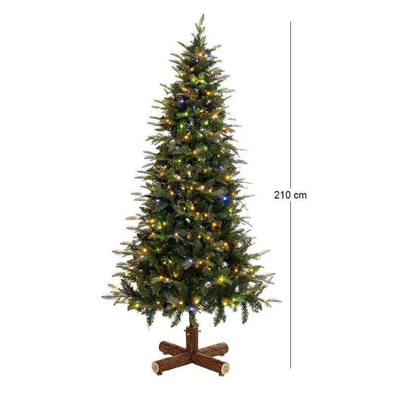 CHRISTMAS TREE PRE-LIT NOBLE FIR 210CM WITH 400 WARM WHITE LED AND MULTICLOLOR
