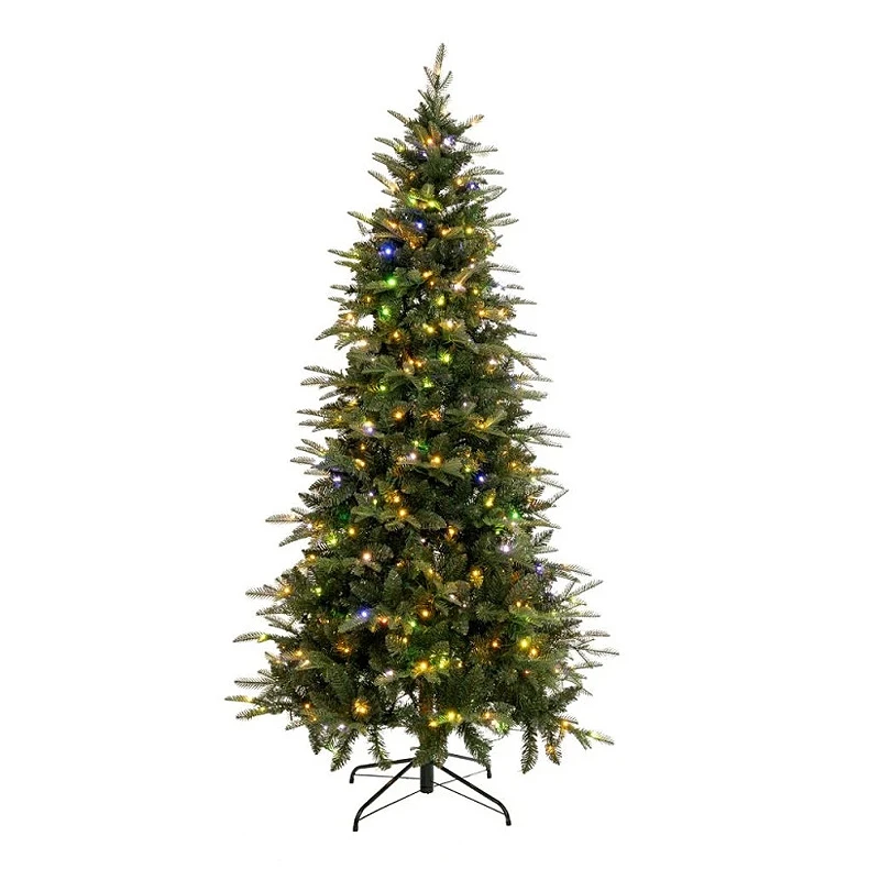 CHRISTMAS TREE PRE-LIT NOBLE FIR 240CM WITH 500 WARM WHITE LED AND MULTICLOLOR
